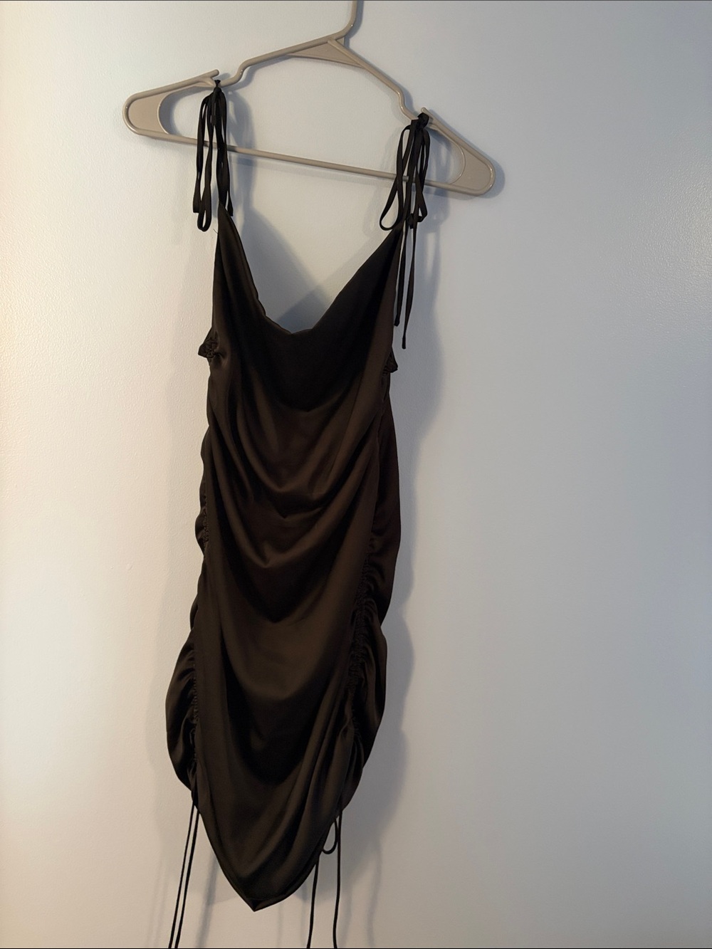 Black Tie-Shoulder Mini Dress
